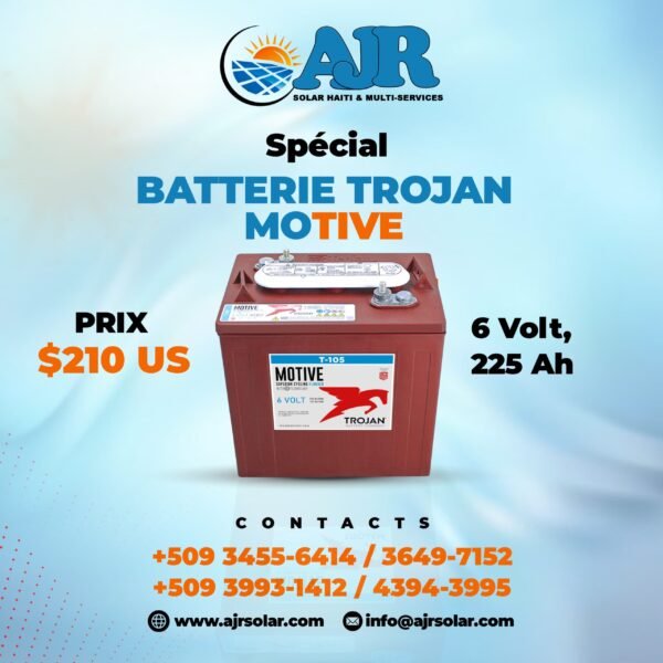 Batterie Trojan Motive 6 volt, 225 AH