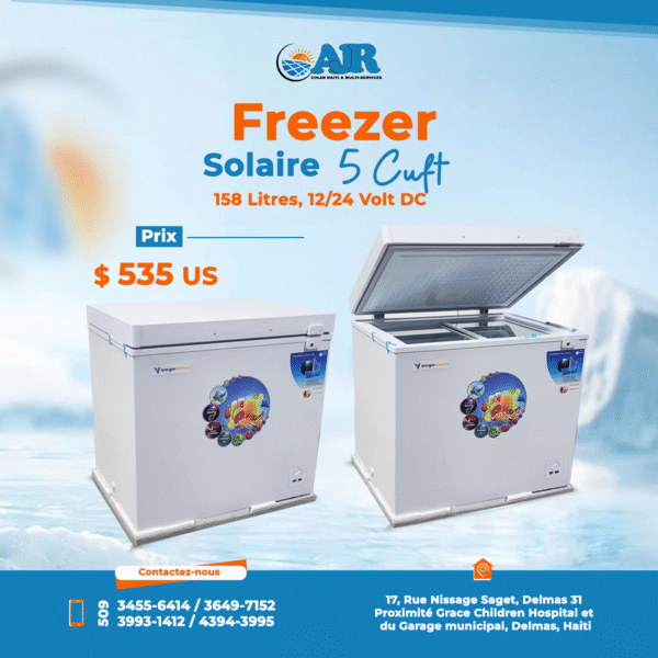 Freezer Solaire 5Cuft, 158 Litres, 12/24 Volt DC