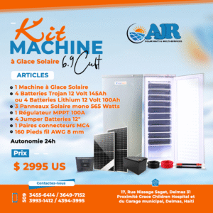 Kit Machine à Glace Solaire 6.9Cuft, 198 Litres, 24 Volt DC